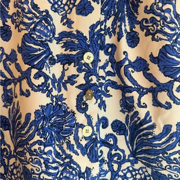 Lilly Pulitzer Luxletic Monica Skort in a blue and white print - Picture 2 of 8